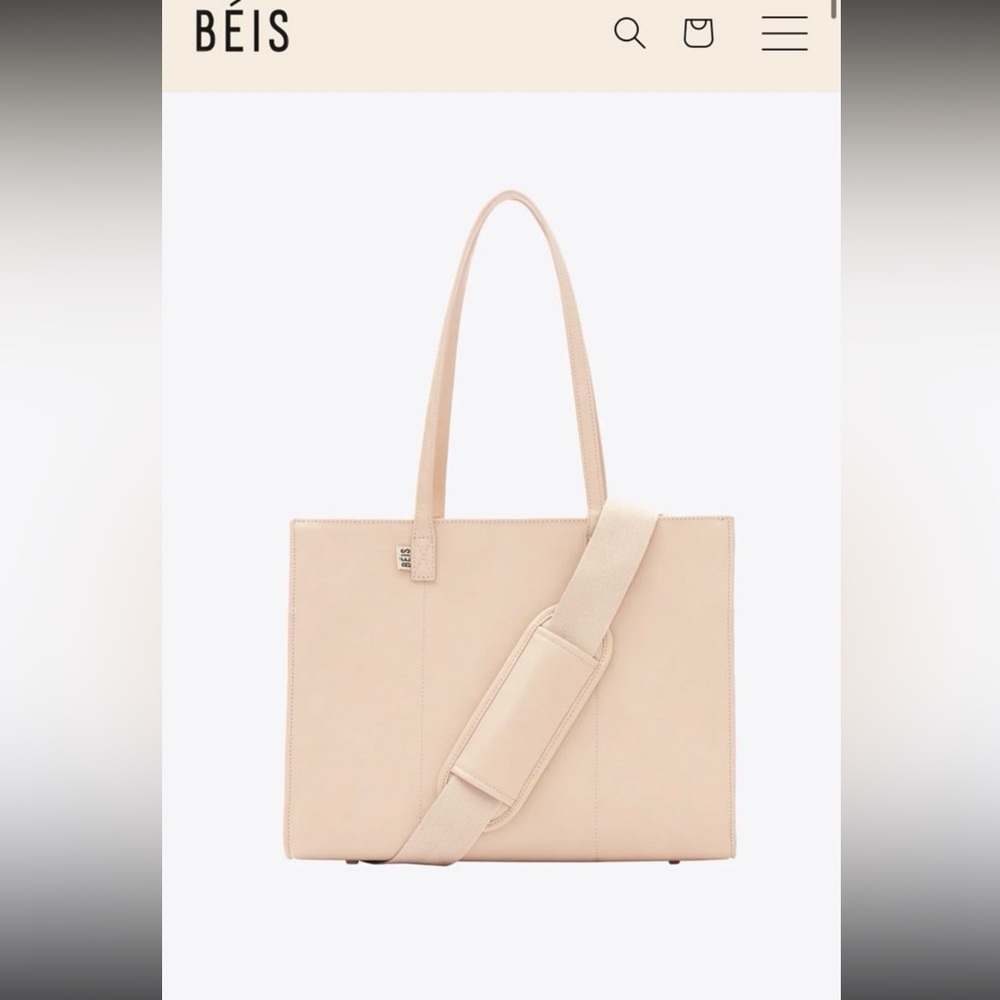 NWT BEIS The large work tote in beige